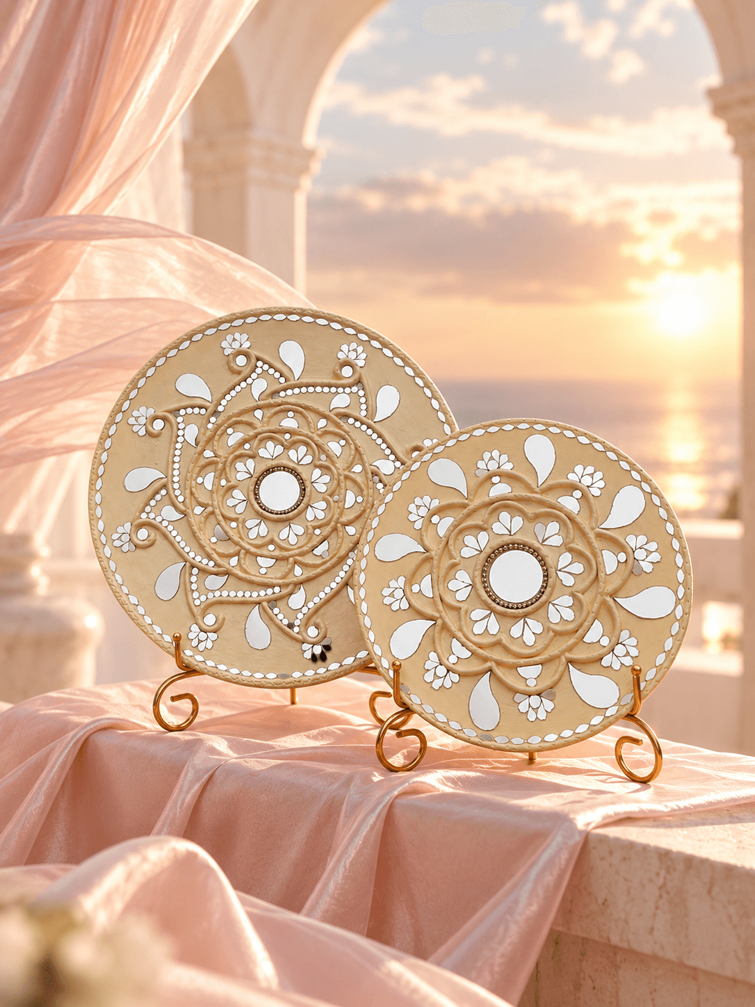 Everly White Twin Flames plates